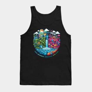 Raise Awareness, Save Water, Save Lives. Tank Top